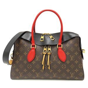 Louis Vuitton Tuileries Tote Bag Monogram Noir Black Red
